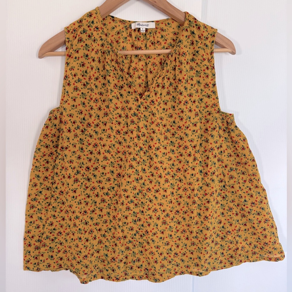 Madewell Yellow Sleeveless Boho Blouse